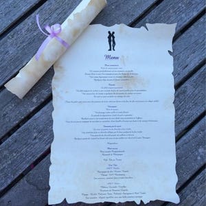 Custom rolled parchment for wedding or baptism