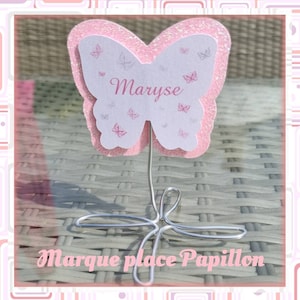Brand place butterfly on personalized stand