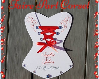 Faire part corset de mariage personnalisable