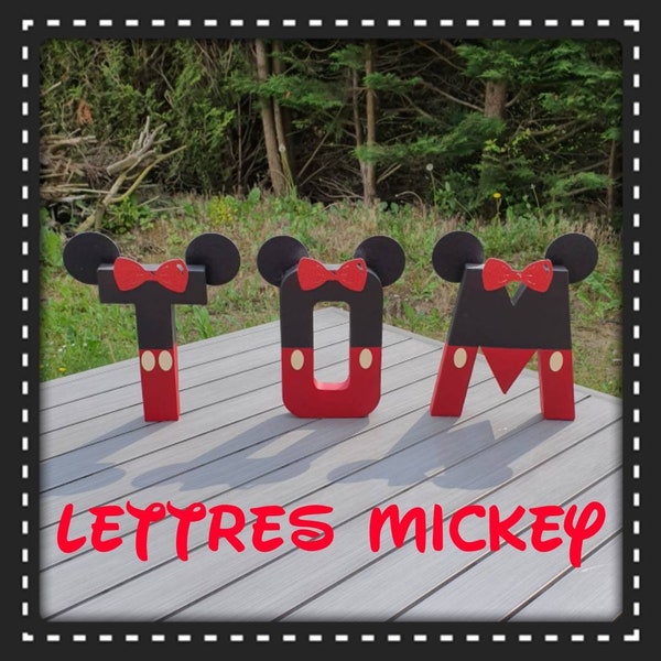 Lettres personnalisées Mickey couleurs au choix