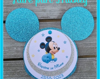 Faire part baptême Mickey baby