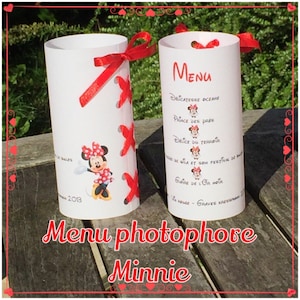 Menu photophore thème Minnie