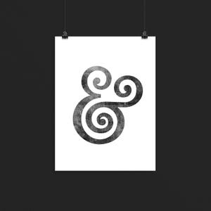 Ampersand print, typography print, Ampersand poster, typography poster, minimalist print, ampersand