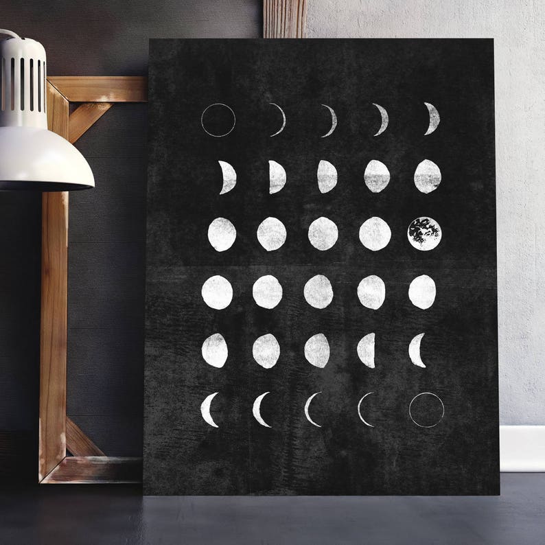 Buy Moon Phases Wall Art Instant Download Halloween Printable Online in
