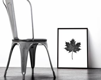 Maple Leaf Poster, Autumn, Instant Download, Thanksgiving printable wall art, Fall decor, Halloween wall prints, Downloadable print