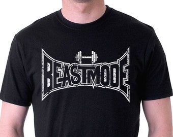 Beast Mode t shirt - MMA Fighter style design, UFC fans, gym workout, lifting, weight training, BEASTMODE, gift, present mens tee tshirt