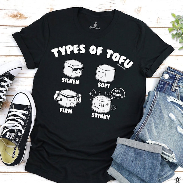 Tofu t-shirt - Types of Tofu shirt | vegan gift, vegan shirt, gift for vegan friend, vegetarian shirt, plantbased, cute tshirt, men or women