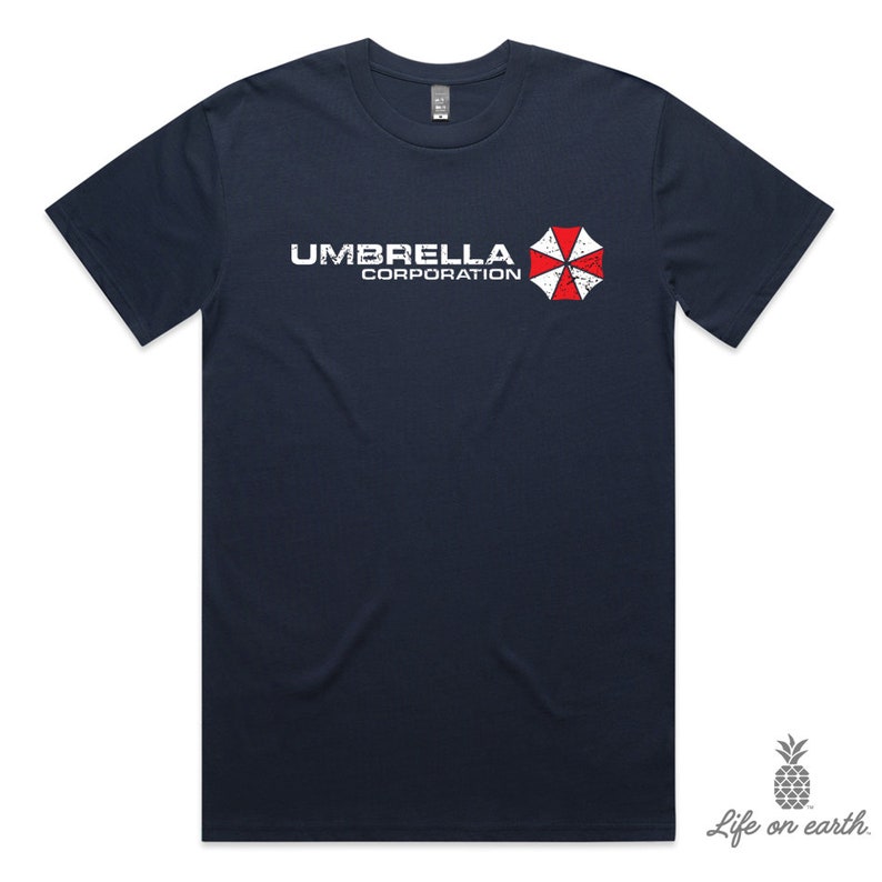 Chemise Umbrella Corporation Tee-shirt cadeau pour les fans de jeux vidéo zombies Navy Blue