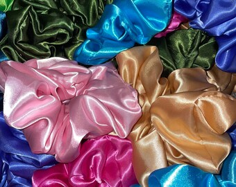 Handmade giant satin scrunchies