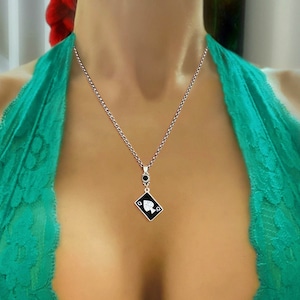 Rhinestone Queen of Spades Card Necklace - Hotwife, Threesome, Swinger, Hot Wife, Cuckold, BBC, QOS, Anklet, Jewelry, Bracelet