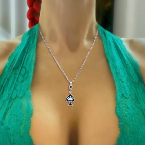 Rhinestone Spade Symbol Necklace - Hotwife, Threesome, Swinger, Hot Wife, Cuckold, Queen of Spades, BBC, QOS, Anklet, Jewelry, Bracelet