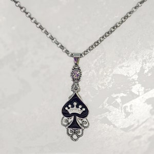 Rhinestone Spade Symbol Necklace - Hotwife, Threesome, Swinger, Hot Wife, Cuckold, Queen of Spades, BBC, QOS, Anklet, Jewelry, Bracelet