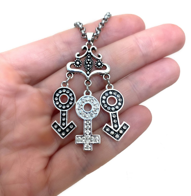 Rhinestone Mfm Symbols Necklace Hotwife Threesome Swinger  Etsy
