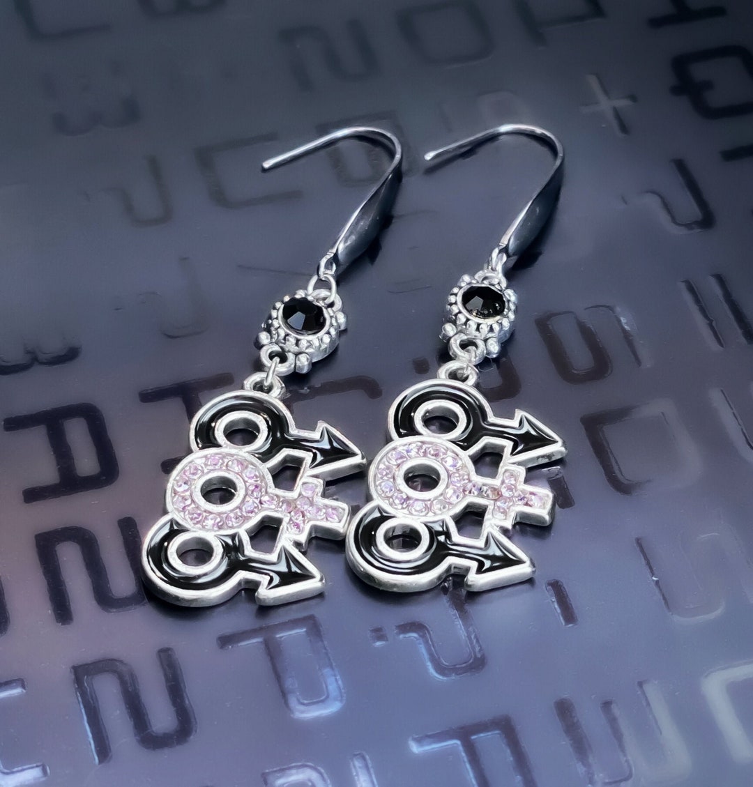 MFM Stainless Steel Drop Earrings Hotwife QOS Queen of Etsy UK