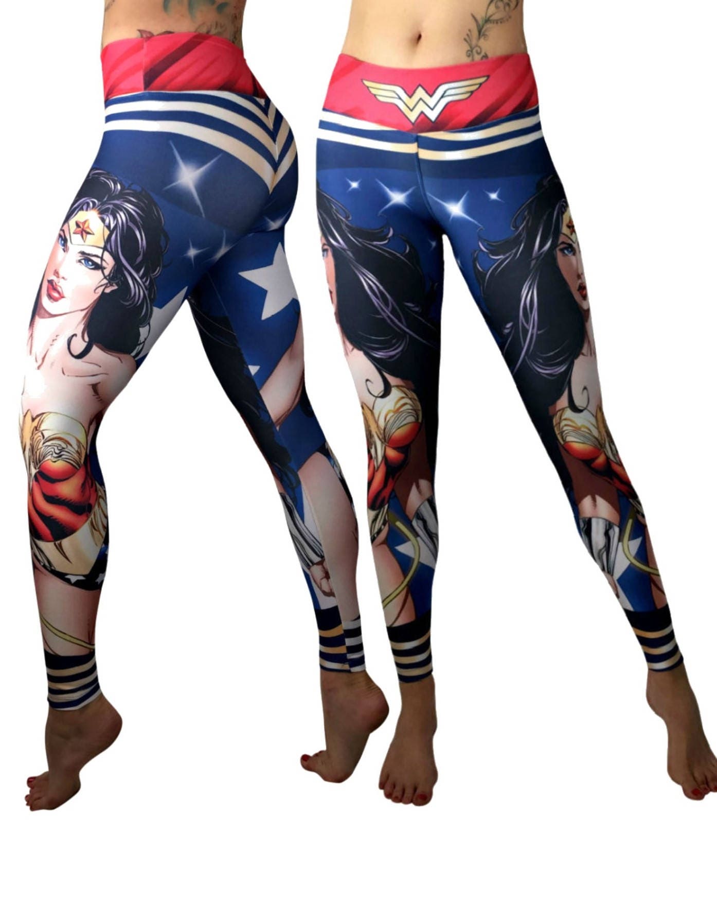 Wonder Woman Superhero Leggings High Waist Womens Yoga Etsy