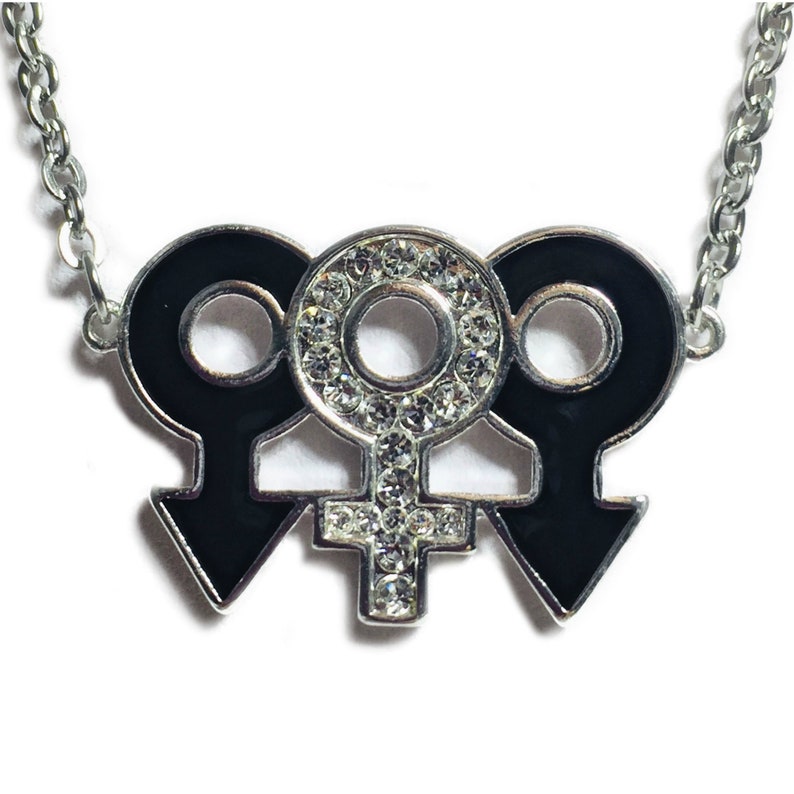 Rhinestone Mfm Symbol Necklace Hotwife Threesome Swinger  Etsy