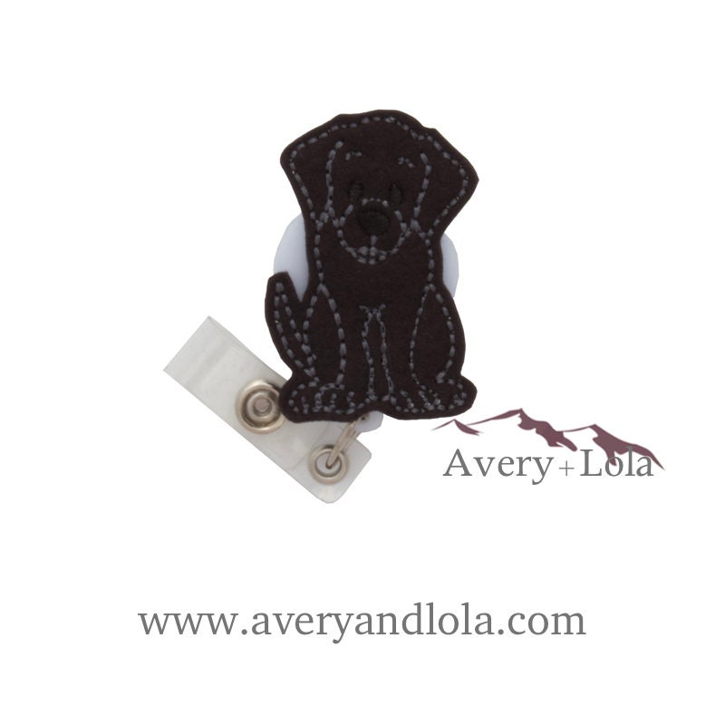 Black Labrador Badge Reel Labrador Badge Reel Dog Badge Etsy
