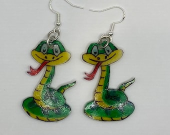 Snake dangling earrings