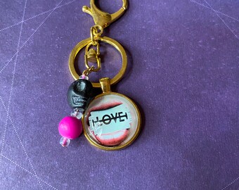 Handmade Gothic Love Keychain