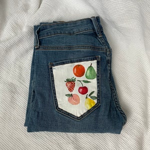 Feelin’ Fruity painted denim jeans