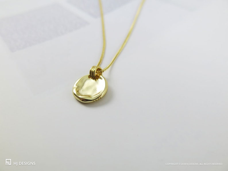 Olivia Necklace 14K Gold 925 Sterling Silver Circle Dainty | Etsy