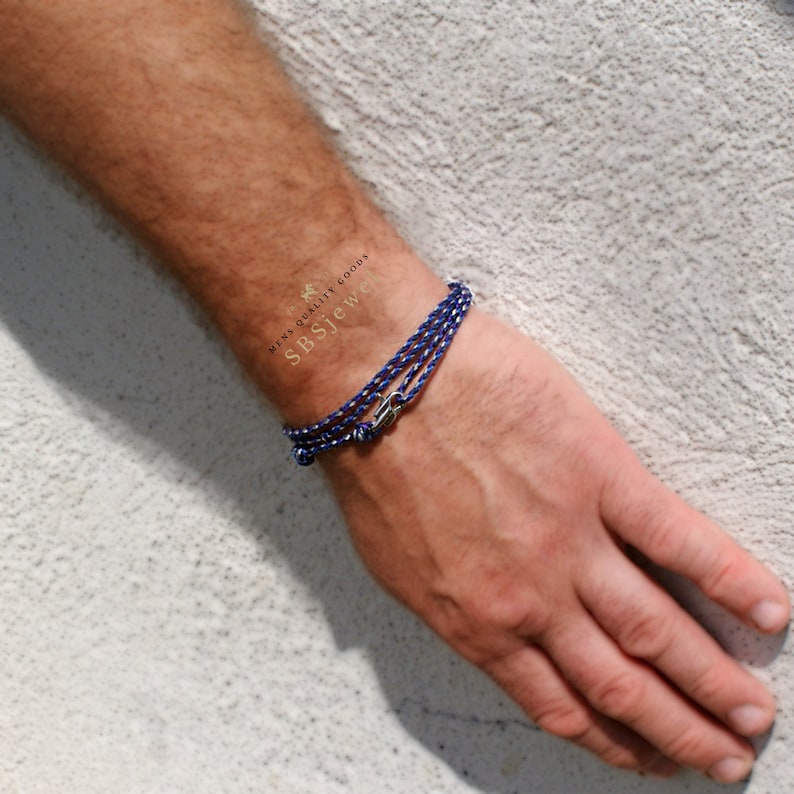 THIN BLUE LINE Paracord Bracelet Mens Rope Bracelet Mens Cord Etsy