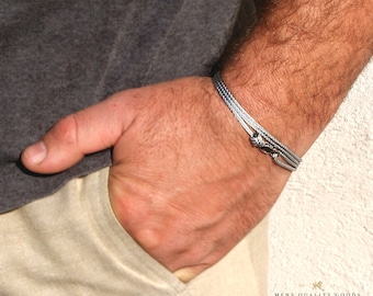 MAN ROPE BRACELET Rope Bracelet Man Silver Thread Bracelet Thin Man Bracelet String Bracelet Tiny Thread Bracelet Cord Rope Bracelet Womens