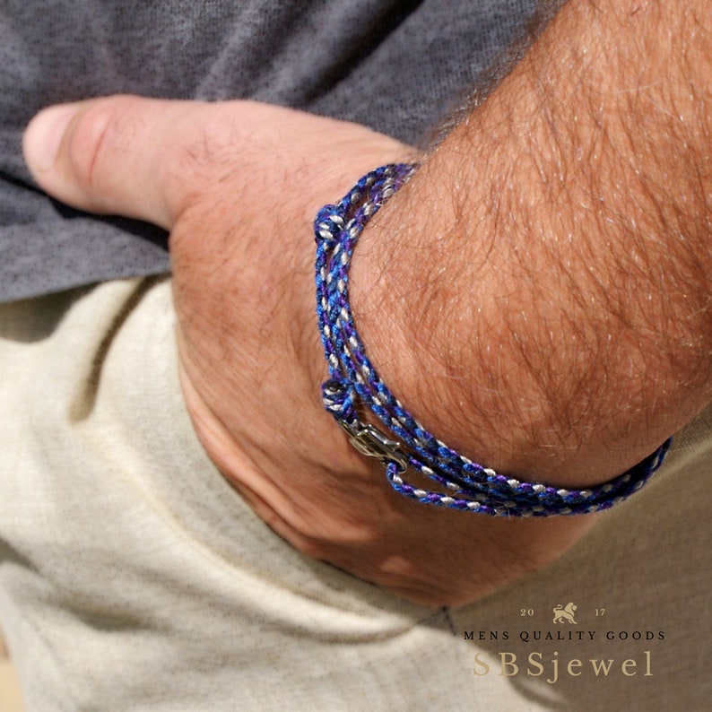 THIN BLUE LINE Paracord Bracelet Mens Rope Bracelet Mens Cord Etsy