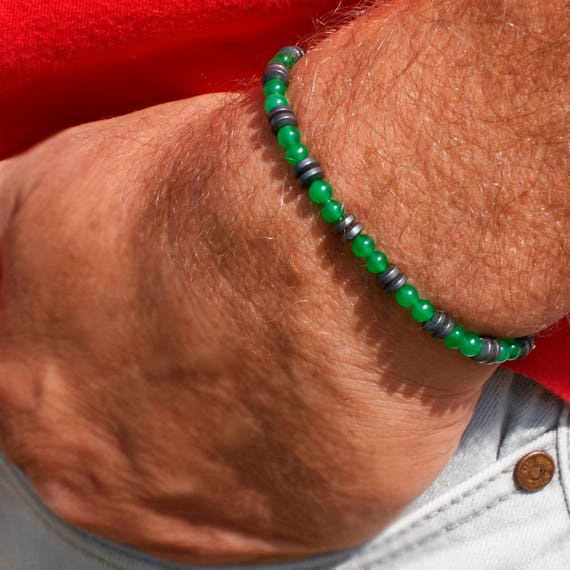 Delicate Aventurine Bracelet Heart Hematite