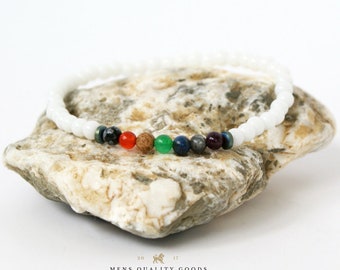 White Chakra Bracelet 7 Chakra Bracelet Chakra Stones Bracelet Chakra Healing Bracelet Meditation Bracelet Chakra Healing Bracelet Rainbow