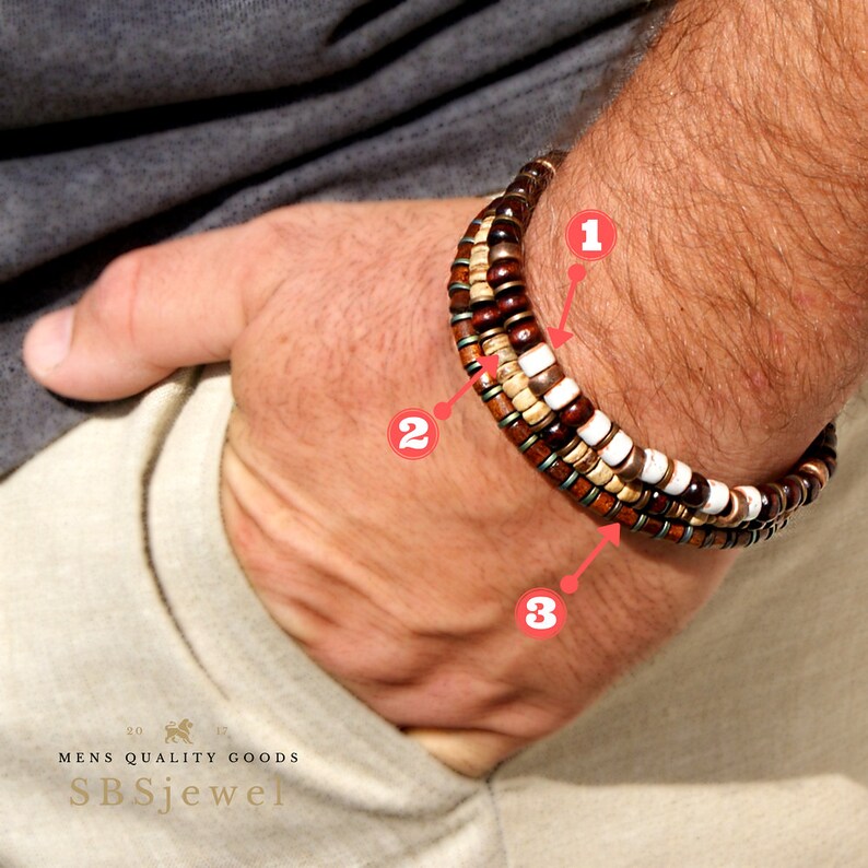 WOODEN BEAD BRACELET Wooden Bracelets Mens Wooden Bracelet Etsy