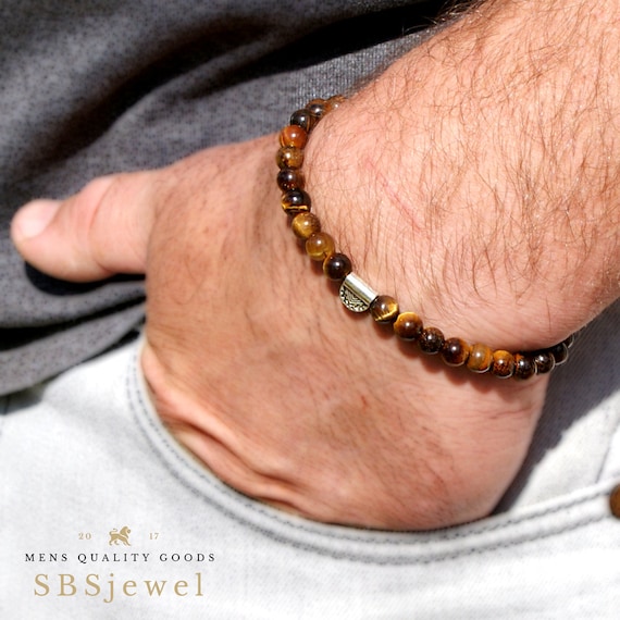 Buy Bysonglezai Bracelet Men'S Bracelets Women Gift Natural Round Stone  Bracelet For Men Leather Charm Bracelets Mens Stone Beads Gift Online at  desertcartINDIA