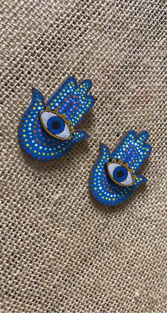 Hamsa Hand Earrings/Hamsa /Hamsa Hand/Evil Eyes Earrings/Evil eye earrings/Stud Earrings