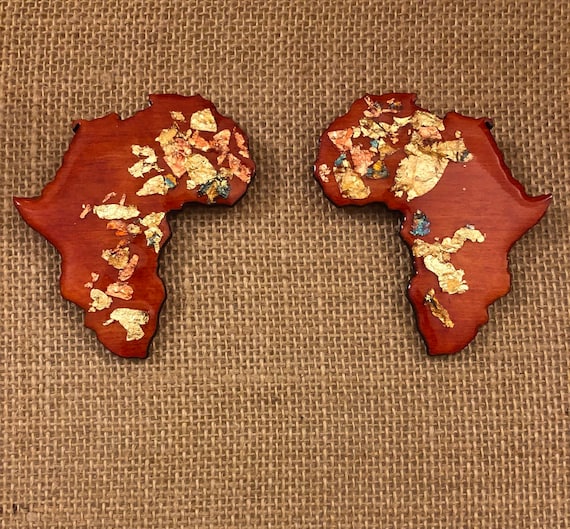 BENIN Earrings/ Modern Contemporary Earrings/ Statement Earring/ Wood Earrings