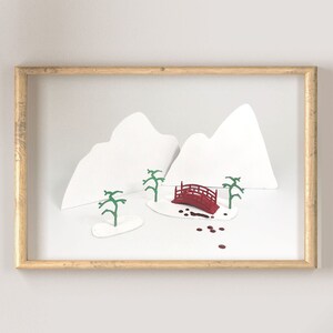 Norwegian wood - Haruki Murakami novel 3D illustration, from wood laser cut to wood illustration.