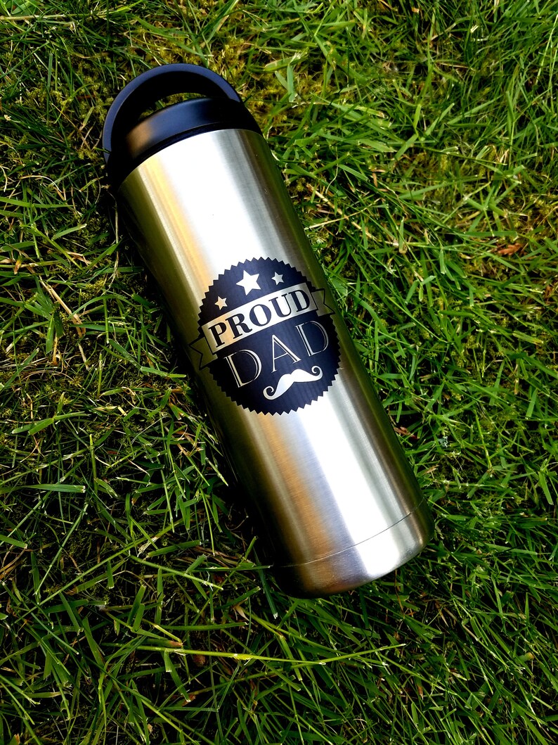 Laser Etched RTIC Tumbler Custom Water Bottle Gifts for Him Fathers Day Gift Custom Laser Engraved Stainless Steel RTIC 18oz Tumbler