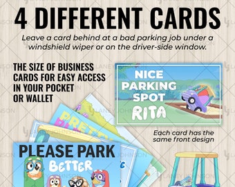 Bad Parking Bluey Cards (Set of 4)