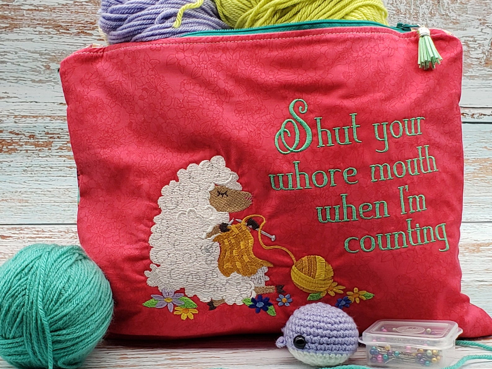 crochet travel bag
