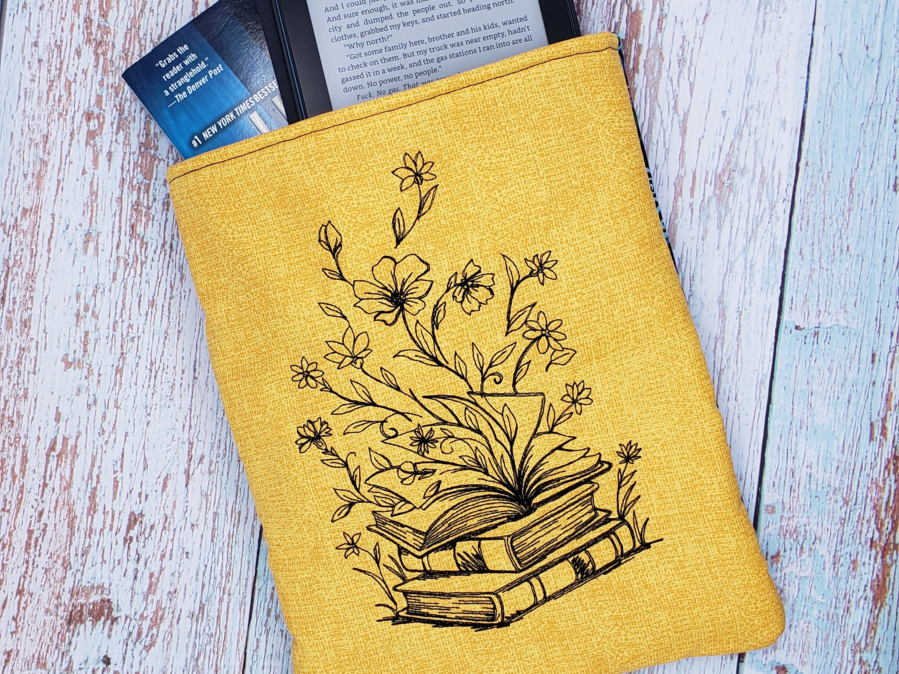 Book Sleeve Medium Book Cover Padded Book Sleeve Book Lovers Etsy