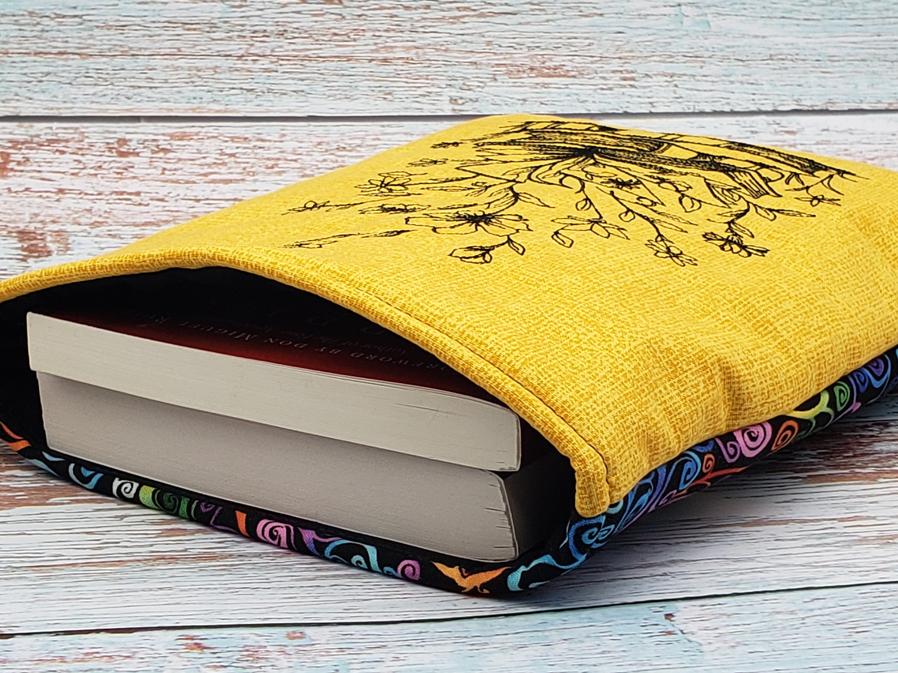 Book Sleeve Medium Book Cover Padded Book Sleeve Book Lovers Etsy