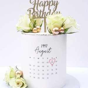 New Trend Calendar Cake Topper-digital - Etsy