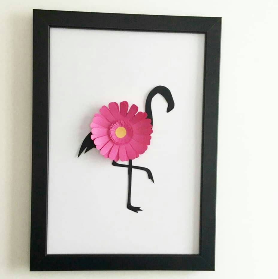 Tableau Flamant Rose Fleuri