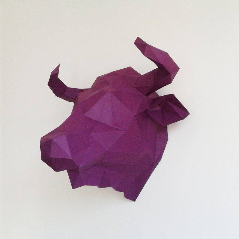 Geometric origami Bull Head trophy image 2