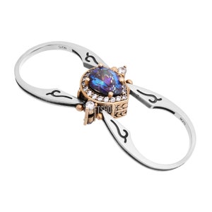 Reversible Ring Turkish Desing Pear Cut Tanzanite and Black Two in a ...