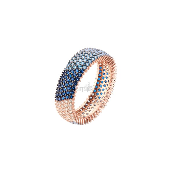 Conception spéciale 5 lignes Multistone turc bijoux faits à la main Turquoise saphir pierre de topaze 925 bague en argent Sterling toutes les tailles