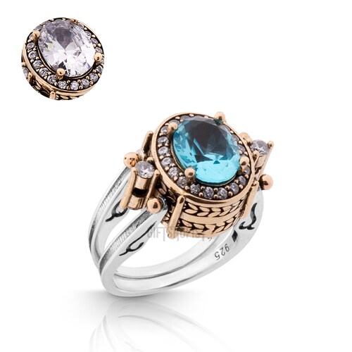 Turkish Handmade Jewelry Reversible 2 Rings in 1 Ring Square - Etsy