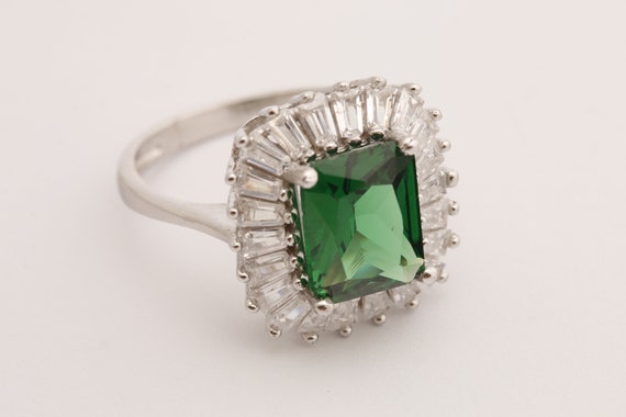 New Model Turkish Handmade Jewelry Rectangle Shape Emerald | Etsy