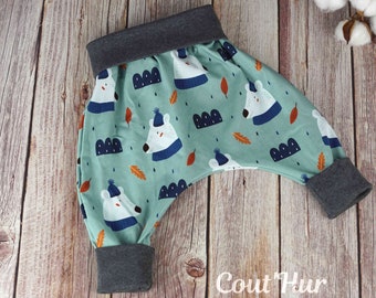 sarouel évolutif pour bébé de la naissance à 24 mois en jersey oeko-tex cousu main motifs ours polaire