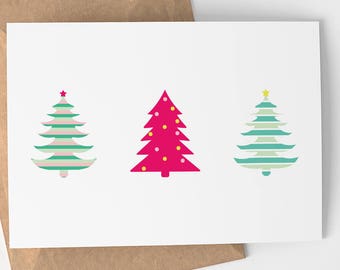 Cartão de Natal | Feliz Natal - Árvore de Natal - Cartão de Natal - Natal - Cartões de felicitações
