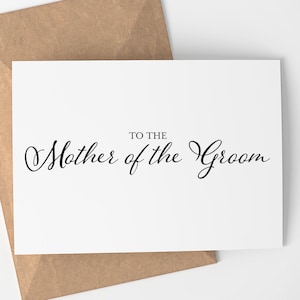 Alla madre dello sposo carta / Madre dello sposo - Matrimonio - Carta - Bianco e nero - Biglietto di auguri di nozze - Sposa e sposo